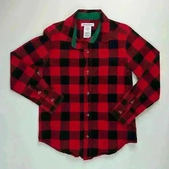 Tommy Bahama Boys M 7/8 Plaid Long-Sleeve Button Down Shirt - Picture 1 of 2